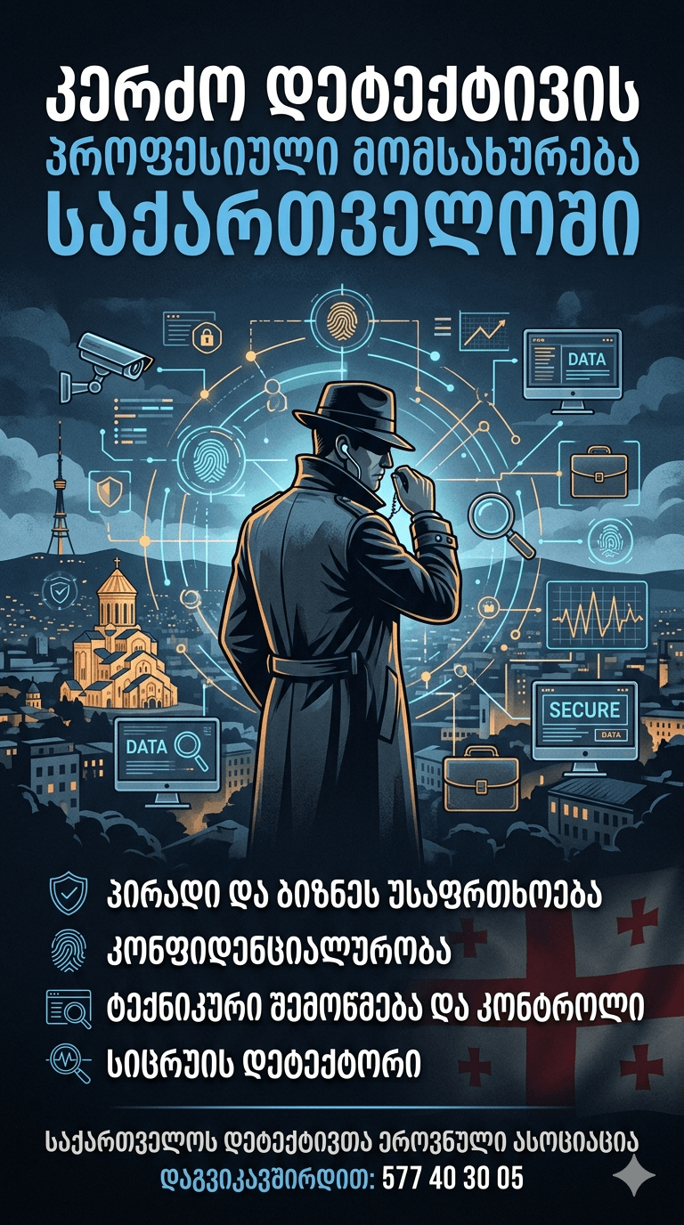 კერძო დეტექტივის მომსახურება საქართველოში – დეტექტივთა ეროვნული ასოციაცია